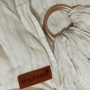 Wild bird %100 linen rose gold and beige